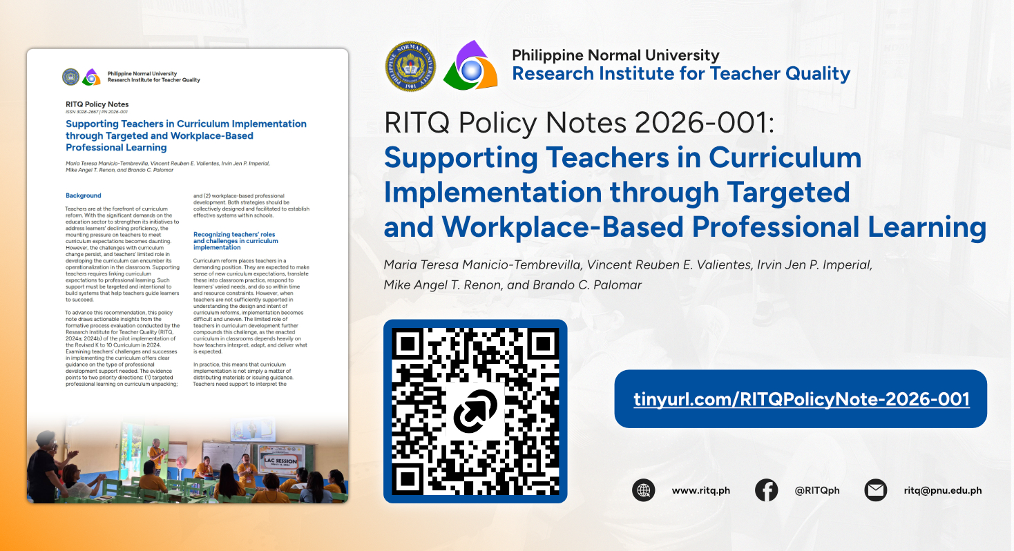 RITQ Releases New Policy Note on Supporting Teachers with the New Curriculum